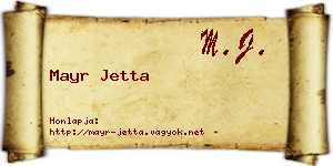 Mayr Jetta névjegykártya